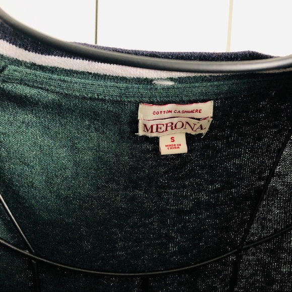 2/$25 ⚡️✨ Vintage Merona Green Cashmere Cardigan Small - Picture 3 of 4